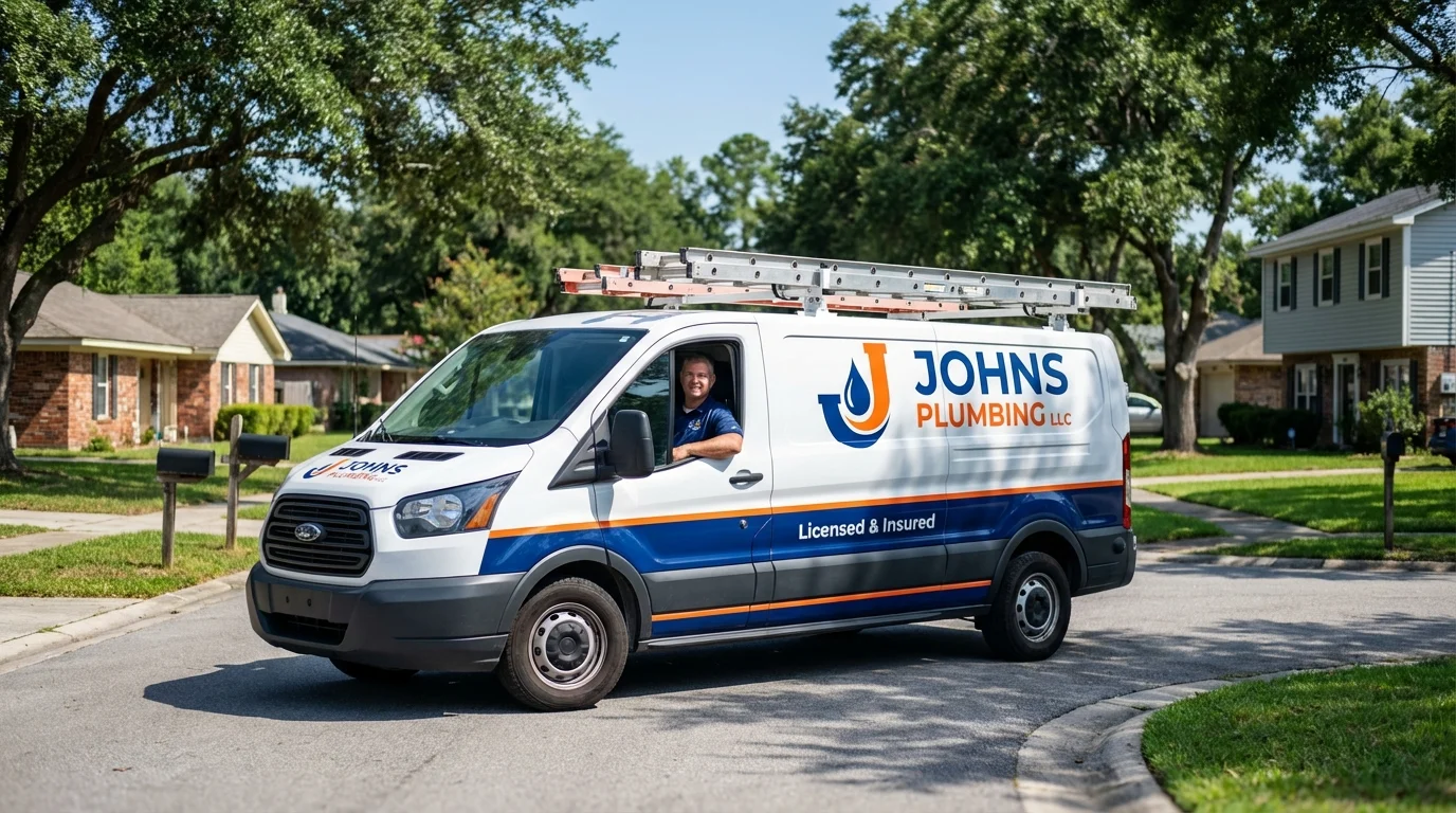 Johns Plumbing LLC service van in Rocky Mount, VA