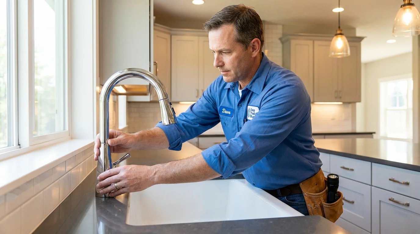 Kitchen faucet installation by Johns Plumbing LLC in Rocky Mount